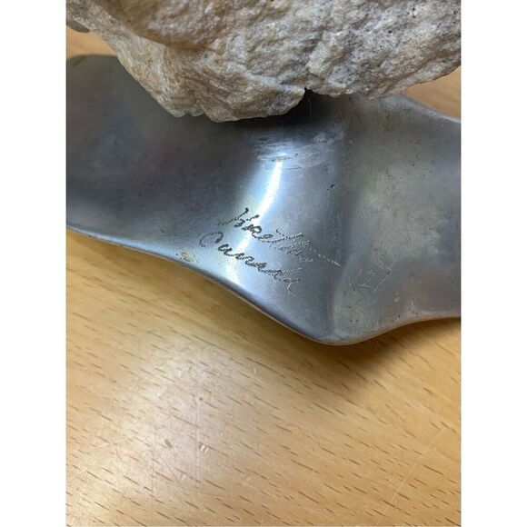 1975 Gordon Hoselton Metal & Quartz Rock Stone Flying Goose ART Sculpture MCM - Picture 3 of 8